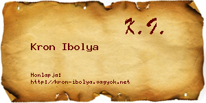 Kron Ibolya névjegykártya